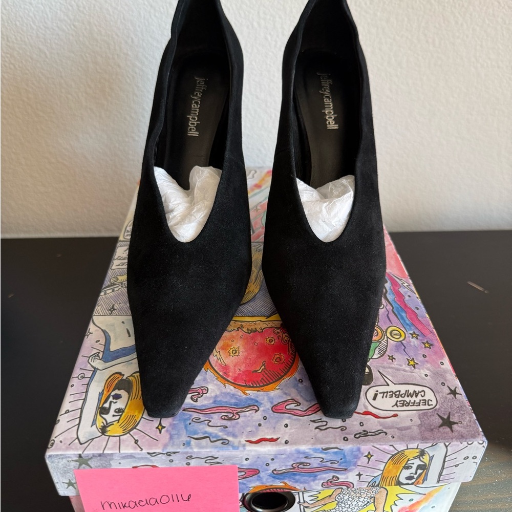 Jeffrey Campbell Hints-Hi Pumps – Black Suede – Size 7.5